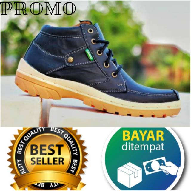 Cod Sepatu  kulit pria  original  kickers  hitam Shopee 