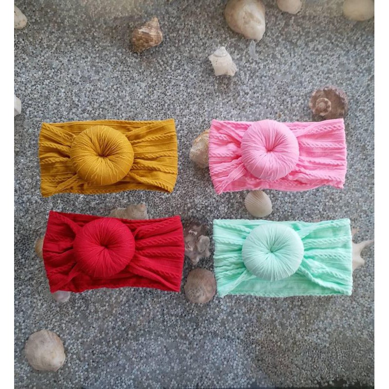 Bando Bayi Premium Model Donut Headband Baby Bandana