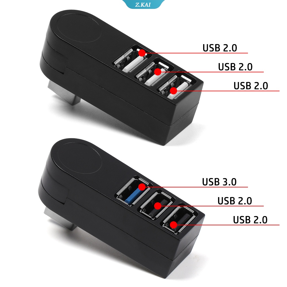 Hub Splitter 3 Port USB 3.0 Universal Mini Rotasi Kecepatan Tinggi Untuk PC Laptop MacBook Pro