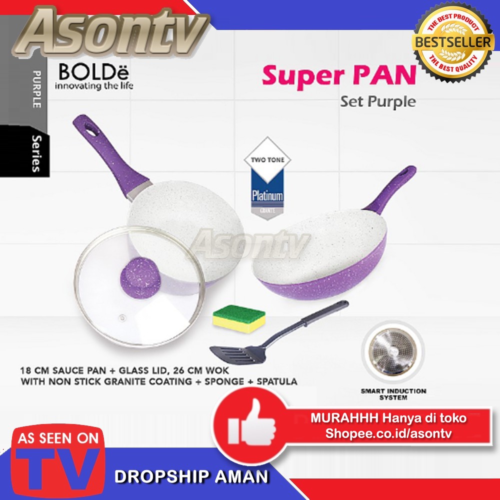  garansi TERMURAH PANCI  Super pan Purple Panci  set 