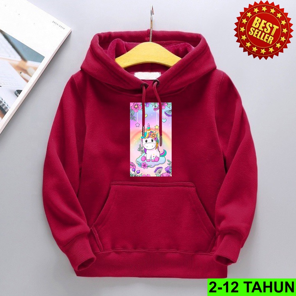 Hoodie Anak Perempuan Laki Laki / Hodie Anak Usia 2 3 4 5 6 7 8 9 10 11 12 Tahun / Jaket Anak Cewek Cowok / Switer Unicorn block hodie cewek