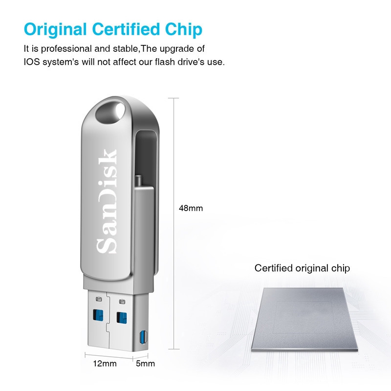 Flash Disk Otg 2in1 Tipe C/Ios Untuk Iphone/Pc/Android