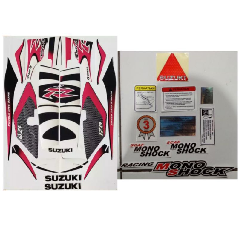 setriping satria lumba merah/putih