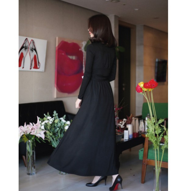 Women's Korea Evening Dress Elegent Ladies  Party Formal Dresses Plus Size L-3XL