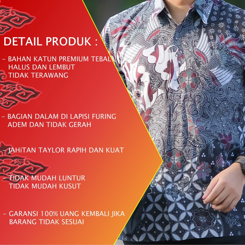 BATIK PREMIUM ALUNA LENGAN PANJANG REGULAR EXCLUSIVE KEMEJA BATIK PRIA PREMIUM SOLO MODERN PCW 106