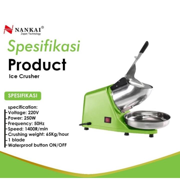 MESIN SERUT ES BATU LISTRIK NANKAI / ICE CRUSHER / GILINGAN ES LISTRIK/ PENGHANCUR ES BATU