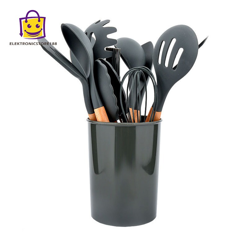 Sutil silikon Spatula Silicone sodet Alat Masak set 12pcs-5