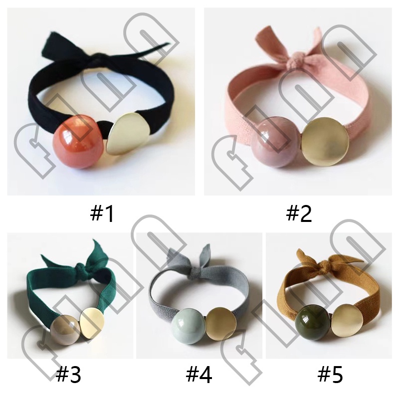 Ikat Rambut Korea Wanita Circle And Ball HairBand - Scrunchie Karet Elastis Aksesoris Fashion