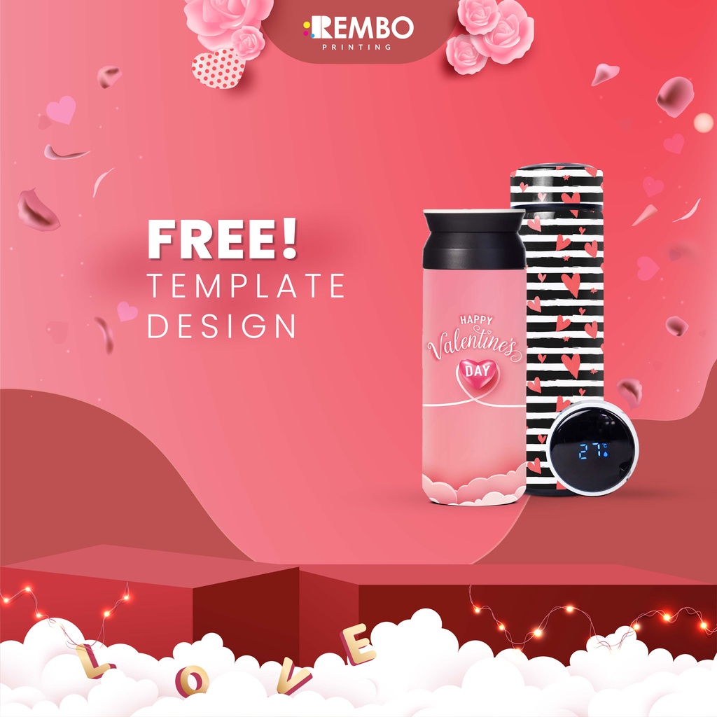 TUMBLER VALENTINE - TUMBLER UV FULL PRINT SPESIAL Edisi Valentine Custom Termos Valentine Souvenir Gift Hadiah Wedding Couple Thermos Unik Murah Lucu