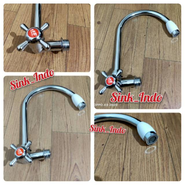 Kran angsa Stainless kran Bak cuci piring Tembok Kran Air Kran angsa Cuci Piring