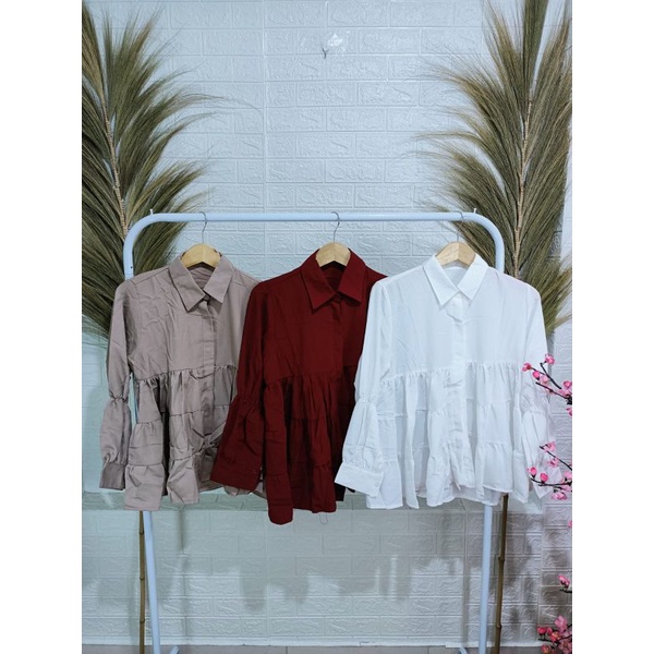 atasan/ kemeja blouse wanita bahan wolfis