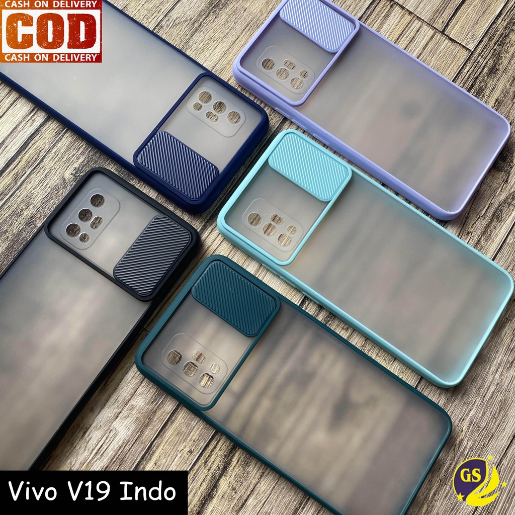 Vivo V23 5G 2022 Vivo V23E Y15S / VIVO Y21 / Y21S Y33S 2021 VIVO Y19 V19 V17 Pro V15 / V15 Pro Non Finger Slide Case Protection Camera Matte Candy Kamera Sliding Casing