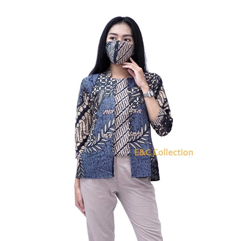Blouse Batik Wanita Gloria Trendy  -  Atasan Batik Wanita - Hem Pria - Couple -S-M-L-XL-XXL-3L-4L-5L-2