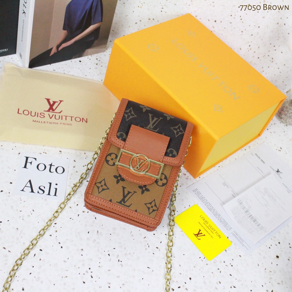 L¤uis Vuitton Dauphine  Phone Bag 7705(Free+ Bubble Wrap+ Dustbag+NoSeri)