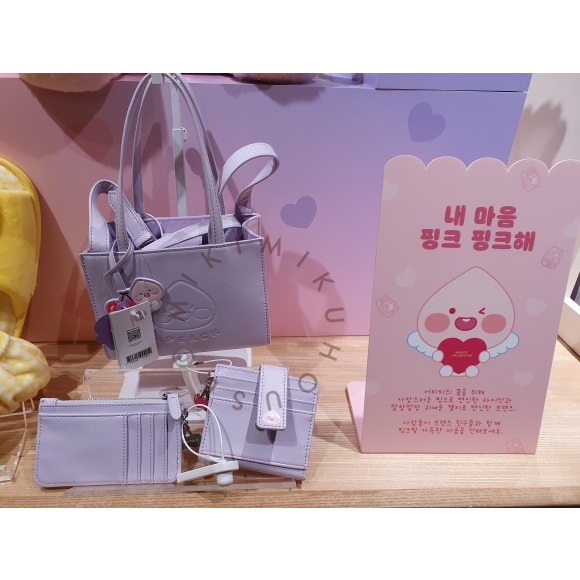 2022 KAKAO FRIENDS Cherry Apeach KOREA OFFICIAL WALLET TAS ORI BAG MINI CARD HALF PEACH DOMPET KARTU