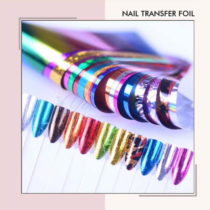 Transfer foil sticker roll nail art stiker nailfoil hiasan kuku nails