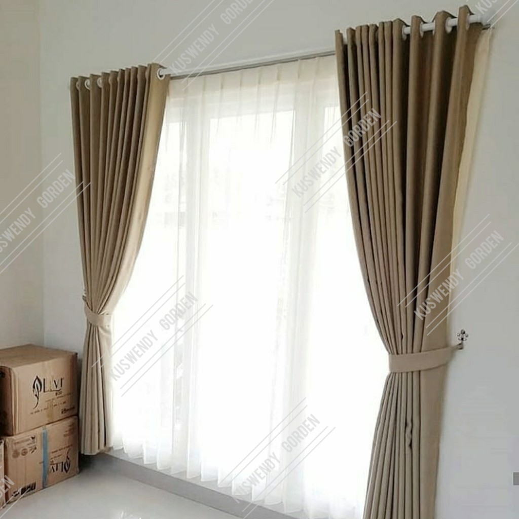 Gorden Blackout Embos 200 x 275 cm Tinggi 2.75 meter Hordeng Polos Jendela Pintu Tirai Minimalis