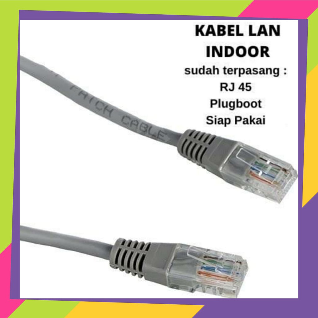 Kabel LAN UTP CAT5e 2M 3M 5M 10M 15M 20M 25M 30M Amp Commscope Kabel UTP sudah terpasang RJ45