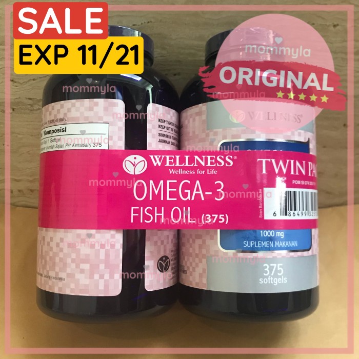 Wellness Omega 3 Fish Oil 1000mg (375) x 2 Botol Termurah