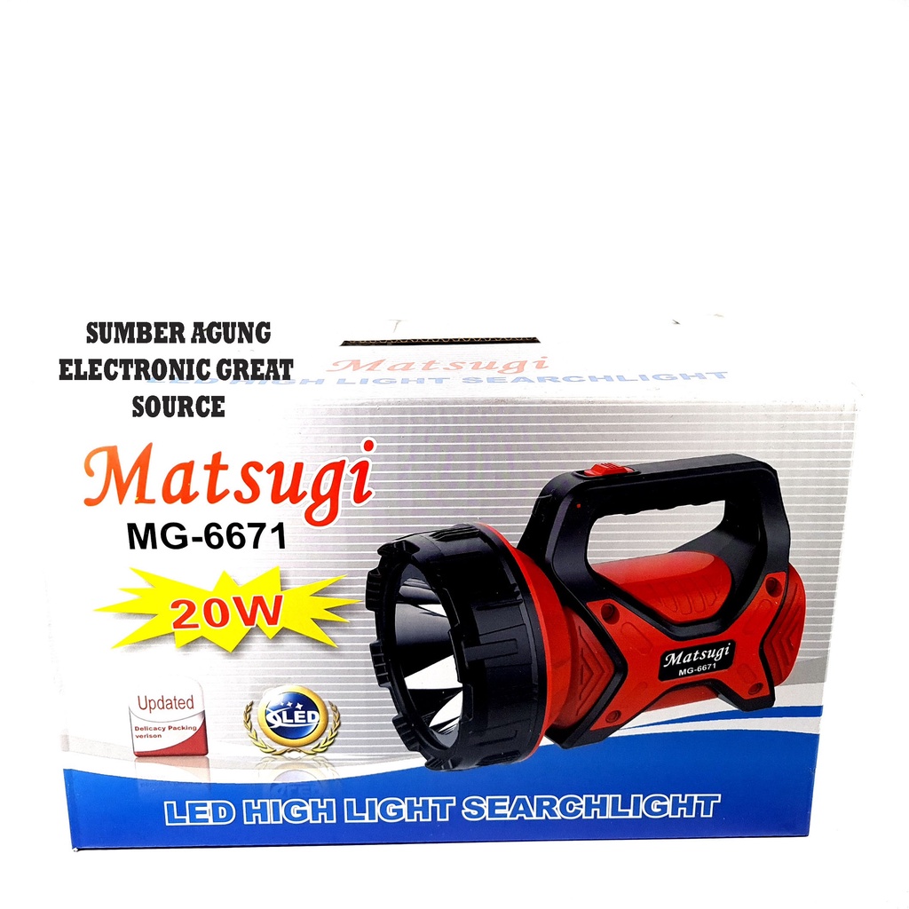 Matsugi MG6671 Senter Tangan 20W Jumbo 6671 Charge Bisa Sorot Jauh