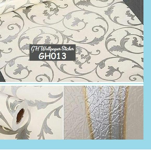◙ Wallpaper Sticker 45Cm X 10M Motif Daun Gh013 Wallstiker Dinding ♘