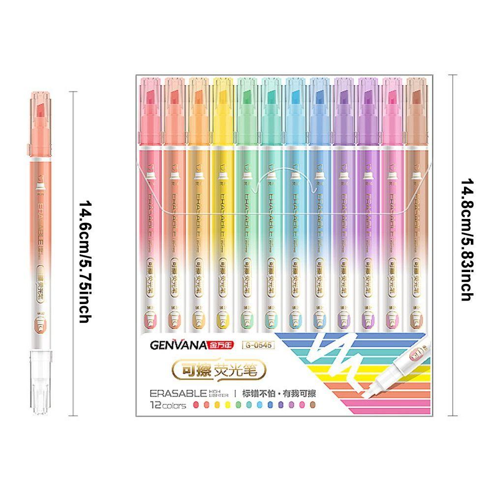 Preva 12PCS/Set Stabilo Pen Set Good-looking Perlengkapan Kantor Sekolah Menggambar Graffiti Dihapus Stabilo Alat Tulis Pena Warna