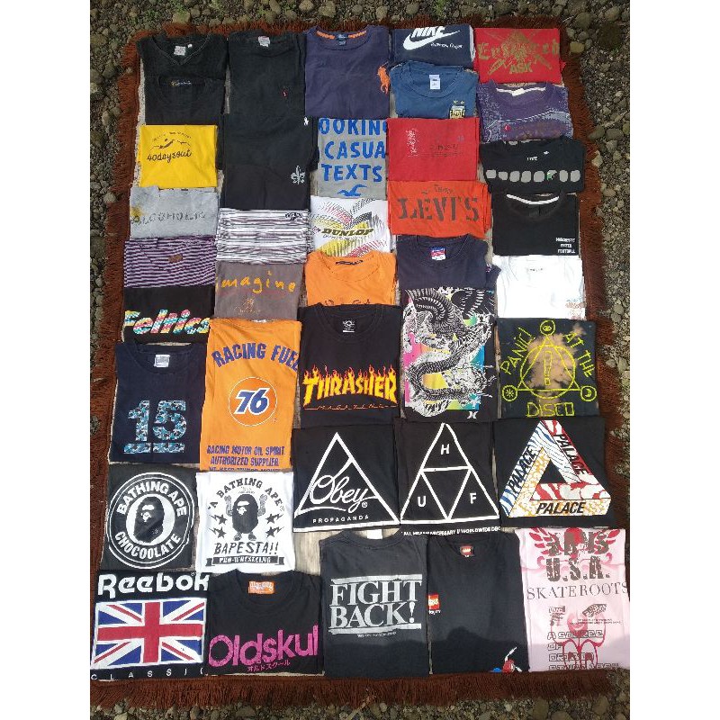 borongan kaos second bekas branded bermerek kepala 40pcs