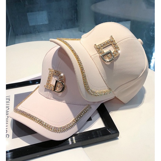 Topi Baseball Pria Wanita Double D Manik Kristal Casual Cap Sporty Distro Bahan Tebal import fashion korea TWA