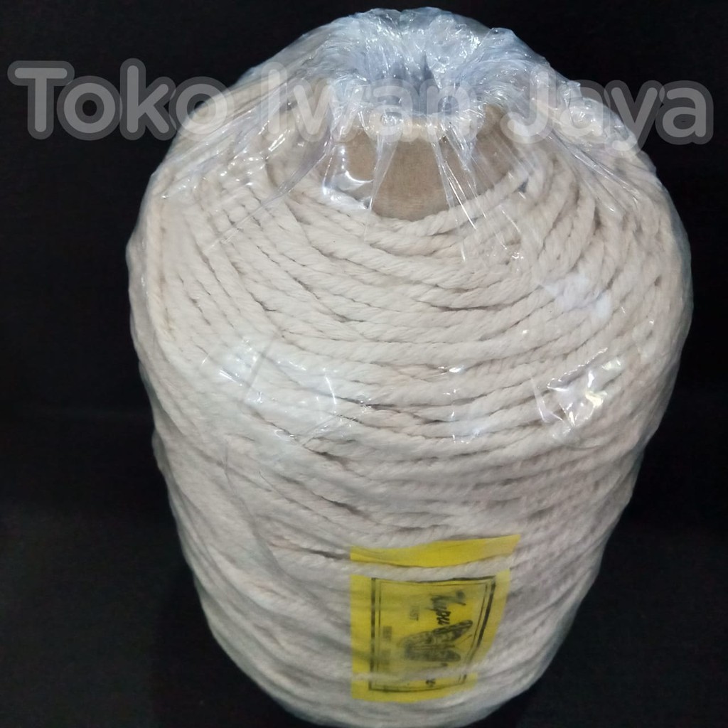 [Kupu-Kupu] Tali Katun Macrame/Makrame Uk. 3 Mm Berat 1 Kg Warna Cream