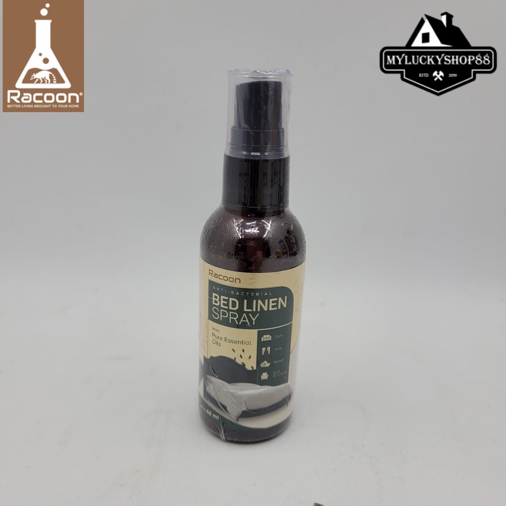 Racoon Bed Linen Spray 60 ml Anti Bakteri Virus Tungau Essential Oil