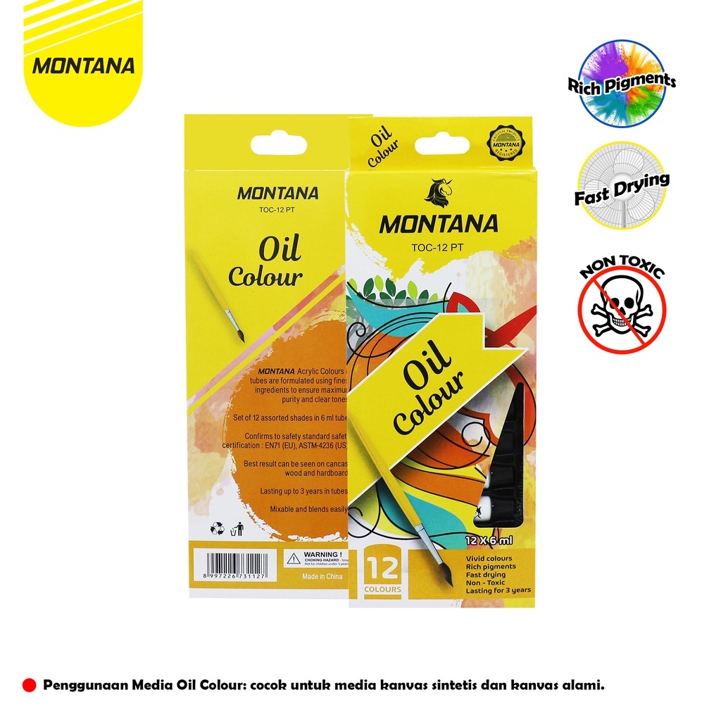 

Montana OilColor 12 Warna/ Cat Minyak Montana TOC-12 PT/ OilColor Tube