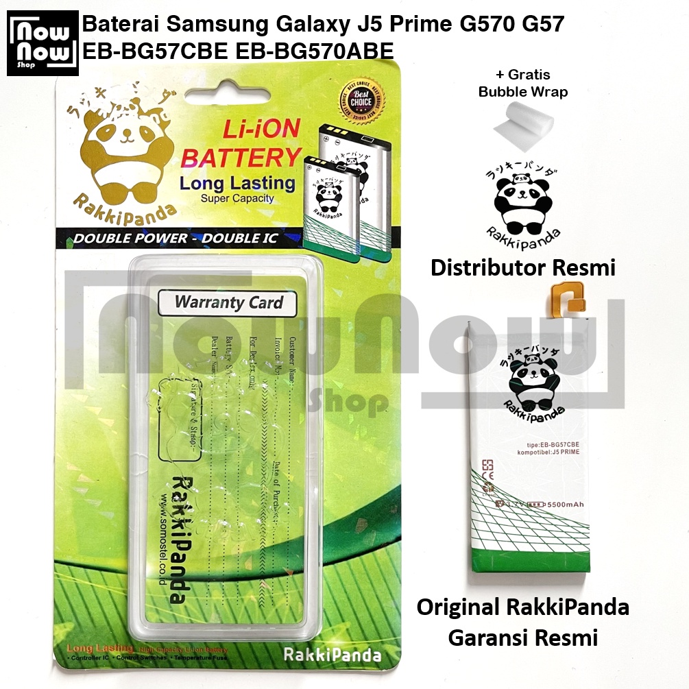 Baterai RakkiPanda Samsung Galaxy J5 Prime G570 G57 EB-BG57CBE EB-BG570ABE Double Power Original Batre Batrai HP Garansi Resmi