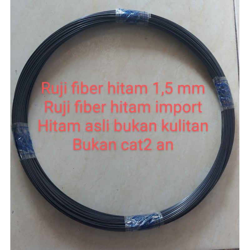 Ruji jeruji fiber roll warna hitam ukuran 1,5 mm ruji fiber hitam