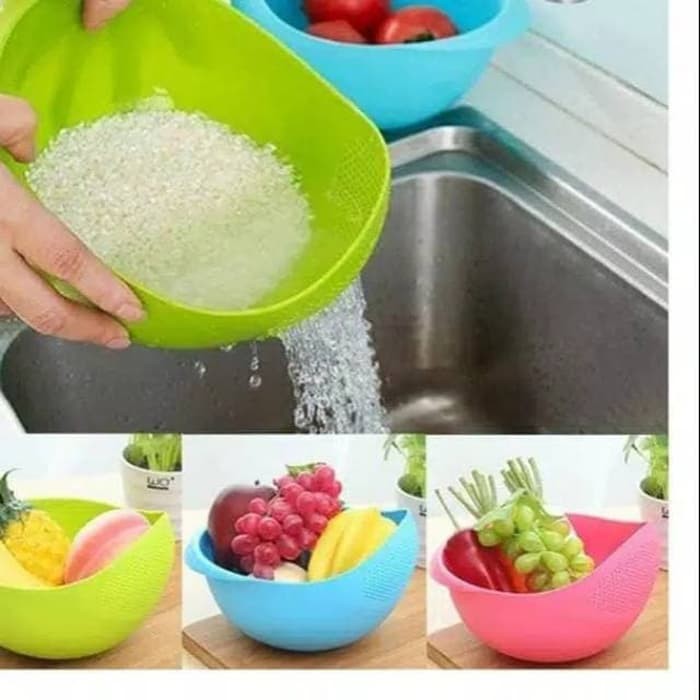 Wadah Cuci Beras Sayur Buah Serbaguna - Multifunction Bowl