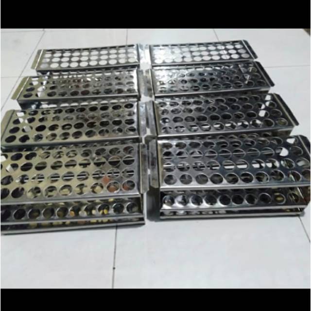 Rak Tabung Reaksi Stainless Steel Lubang 40 Diameter 18