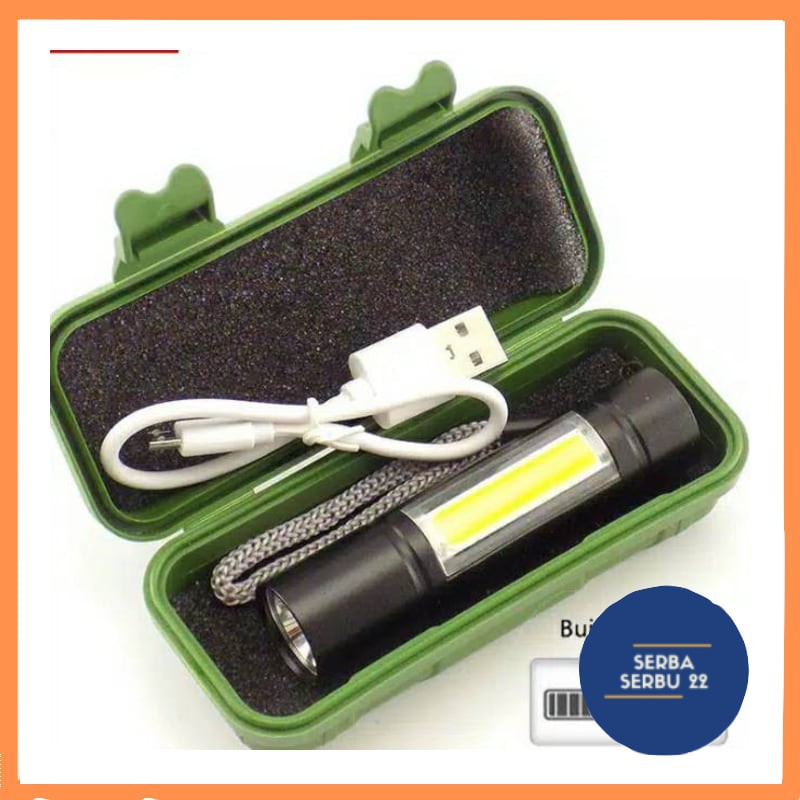 Senter Mini XPE COB led Q5 zoom Usb Charger Waterproof / Senter mini super Terang [SS]