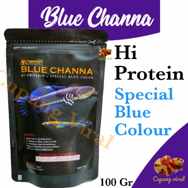 PREMIUM 88 - Pelet Ikan Channa Premium Blue Booster 100 Gram
