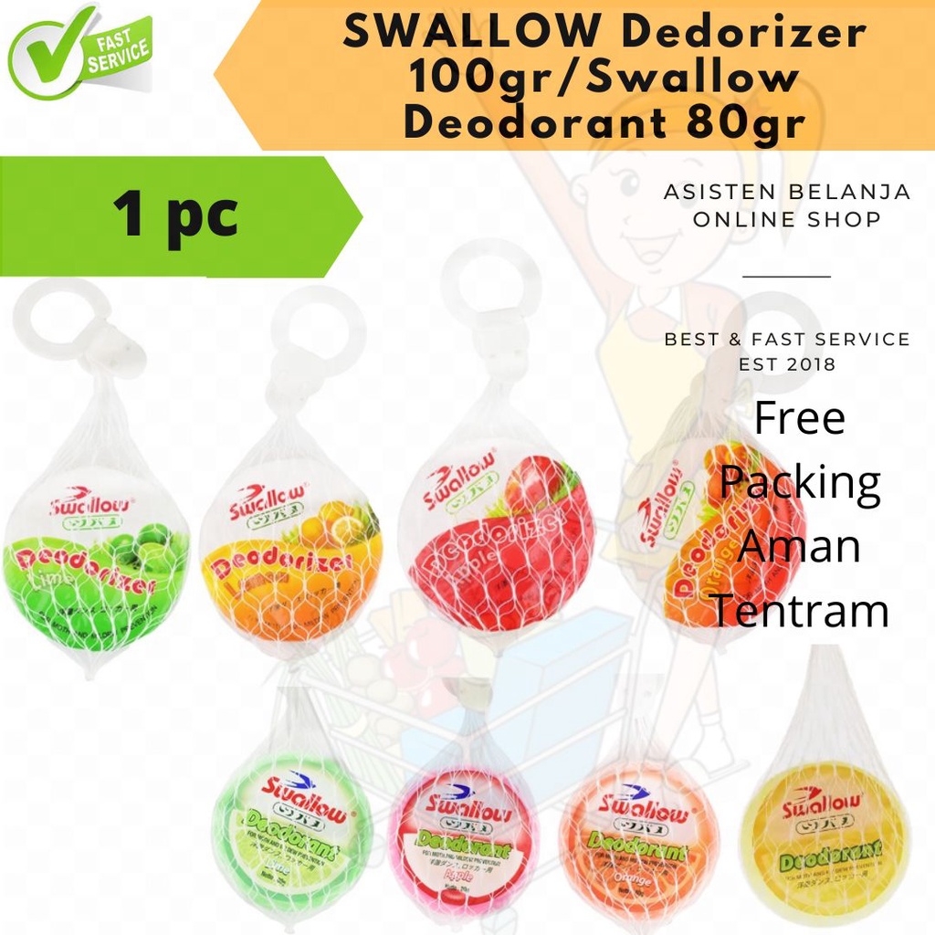 Swallow Deodorizer Deodorant 80 100 gram Kamper Gantung with Net jaring Pengharum Ruangan Anti Bau