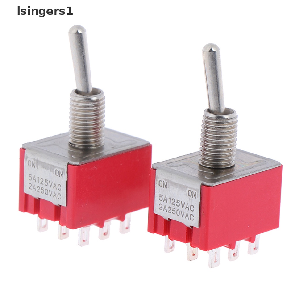 (lsingers1) 2pcs Saklar Toggle on / off Mini 9 Pin 3PDT on / off 2 / 3 Posisi MTS 302 303