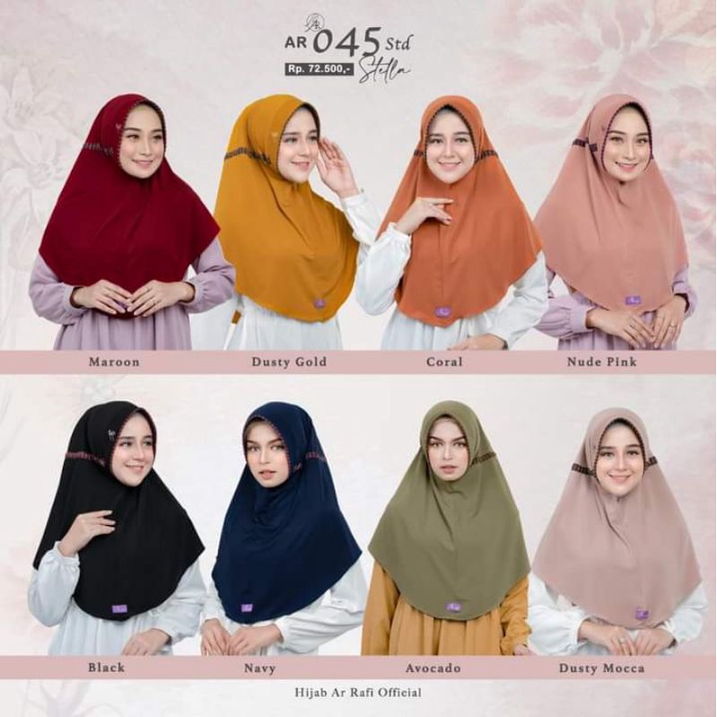 Ar 045 std garis | hijab arrafi serut | arrafi serut garis