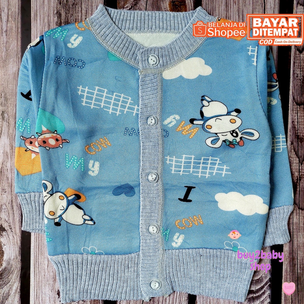 Sweater Cardigan Bahan Bulu Premium Super Halus dan Lembut anak 6 Bulan s.d 2 Tahun 1 PCS