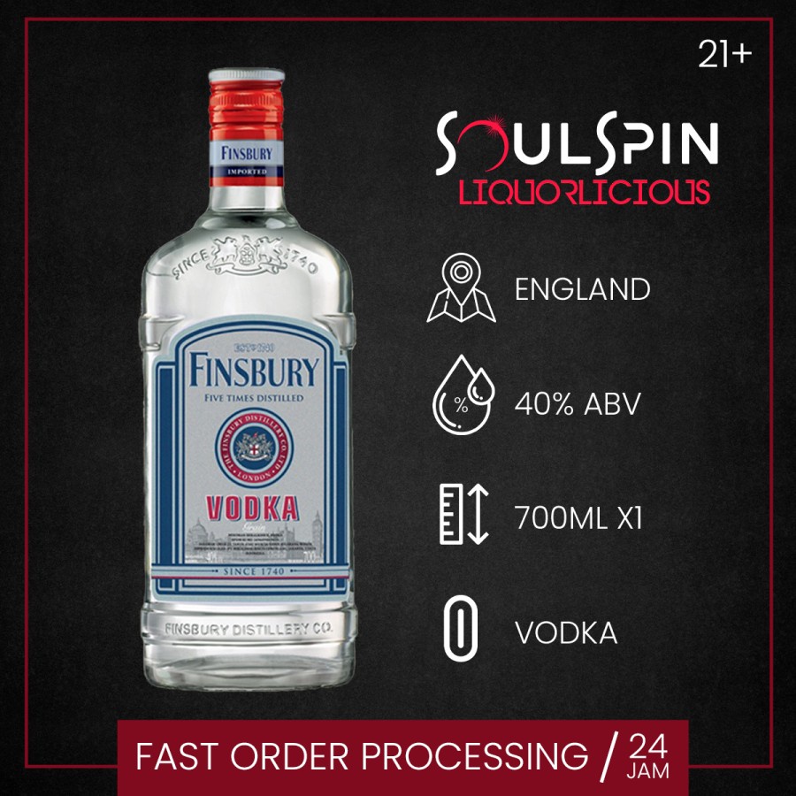 Jual Finsbury Vodka 700ml (England) Shopee Indonesia