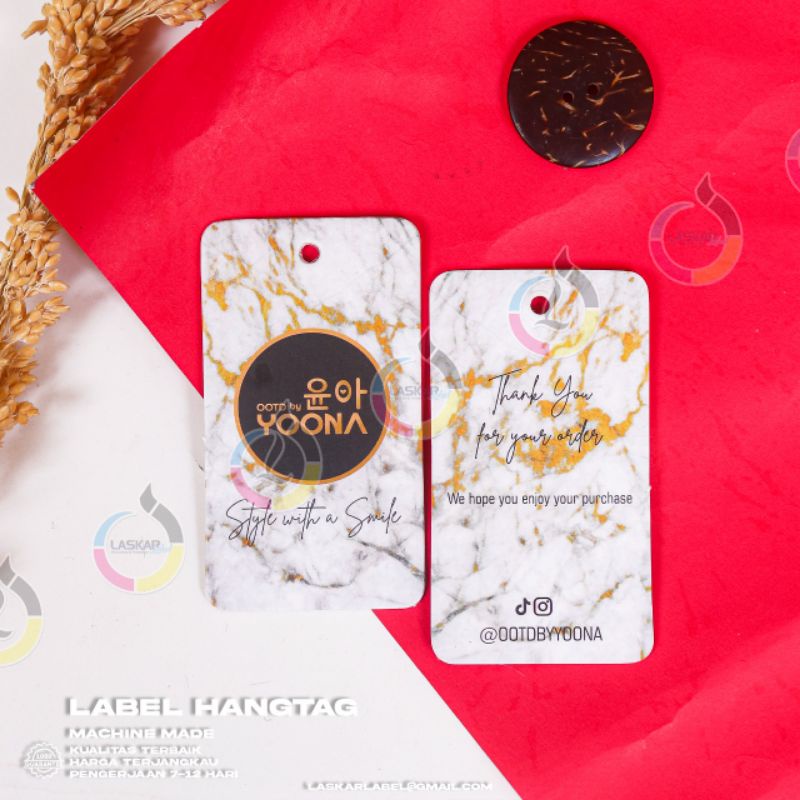 

label hangtag tebal + tali gangtag 1 bks