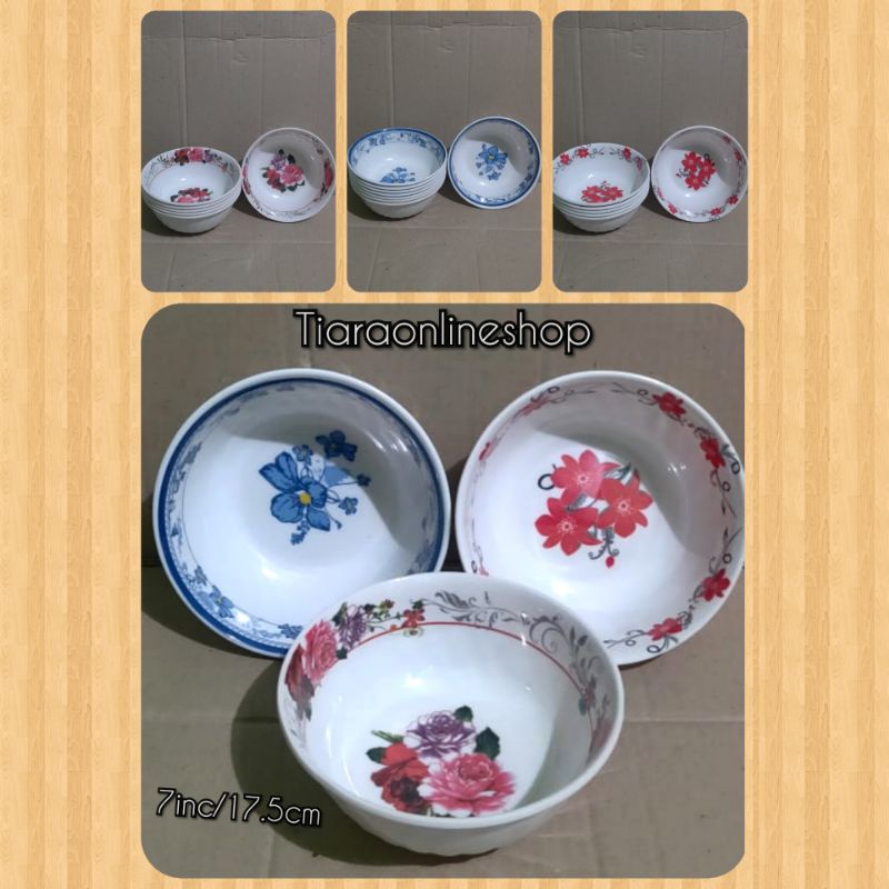 mangkok melamin motif 7inc (17.5cm)/mangkuk makan anti panas