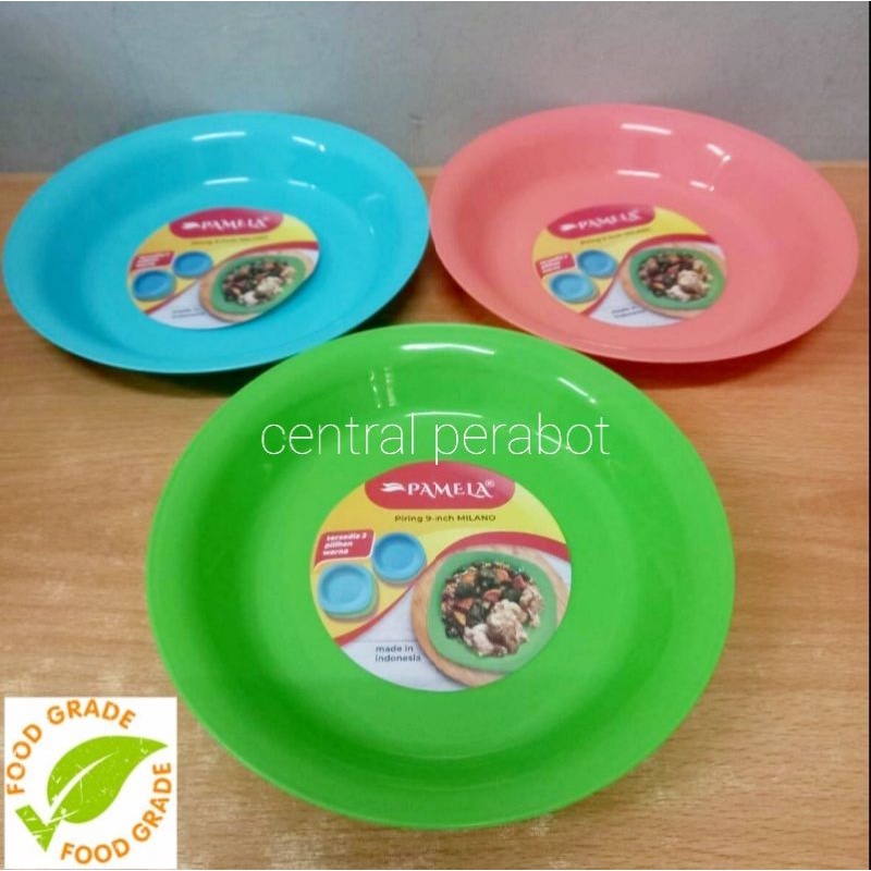 PIRING MAKAN/PIRING MAKAN PLASTIK 9 in FOOD GRADE/BAHAN PLASTIK TEBAL