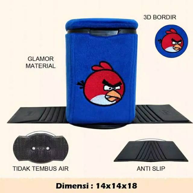 Tempat Sampah ANGRY BIRD Tempat sampah Karakter Lucu Aksesoris Mobil Lucu