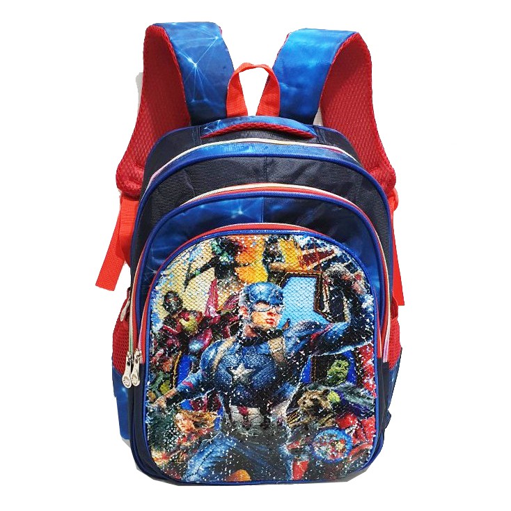 TERMURAH TAS Sequin RANSEL USAP Anak Cowok Sekolah SD - 3 Kantung Besar dan Luas