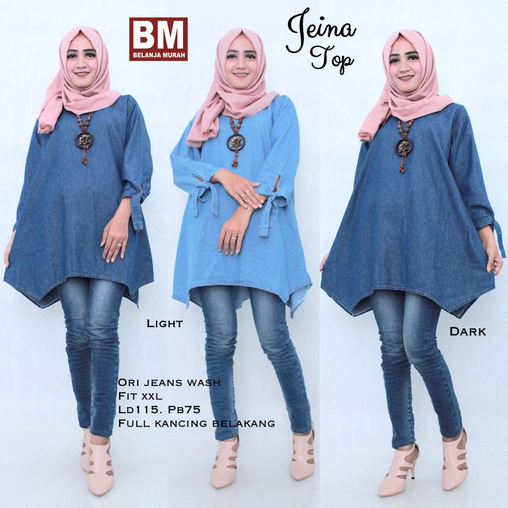 Jeina top jumbo - baju atasan wanita jumbo - baju kekinian
