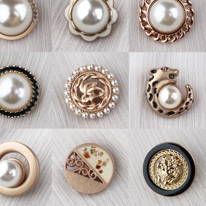 ♀ Kancing Baju Mewah Pearl Gold Mix | Fancy Button Gold Pearl | Istana Kancing ☁