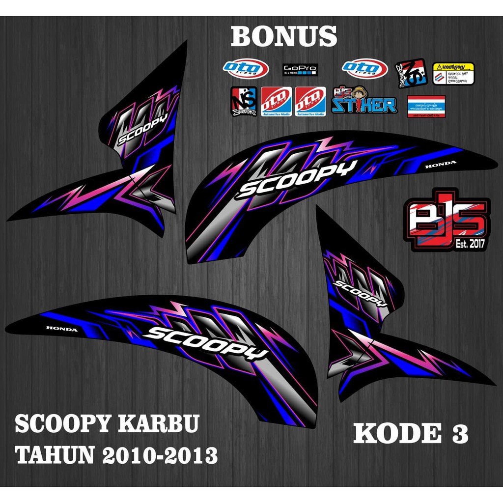 Striping scoopy karbu - Stiker Decal scoopy karbu 2010-2013 kode 3